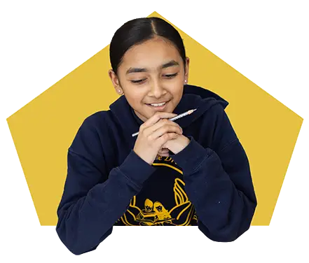 Smiling Girl in Yellow Shape